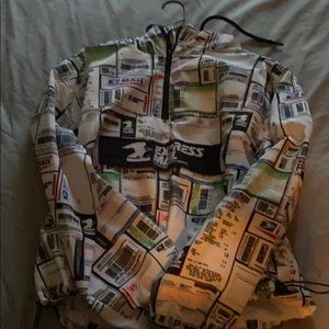 F21 usps windbreaker quarter zip hoodie